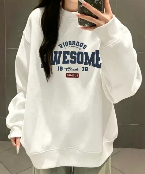 NANEA（ナネア）の「ロゴプリントプルオーバー（スウェット・レディース・グレー/ホワイト/ブラック・LARGE/X-LARGE）」の5枚目の写真
