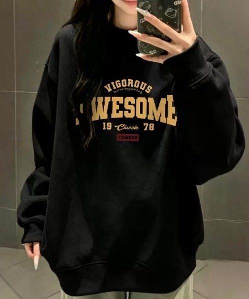 NANEA（ナネア）の「ロゴプリントプルオーバー（スウェット・レディース・グレー/ホワイト/ブラック・LARGE/X-LARGE）」の6枚目の写真