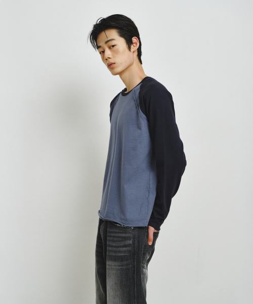 ENDOOR(エンドア)の「リバースラグラン長袖(ネイビー)(Tシャツ/カットソー・メンズ・ネイビー・LARGE/MEDIUM)」の7枚目の写真