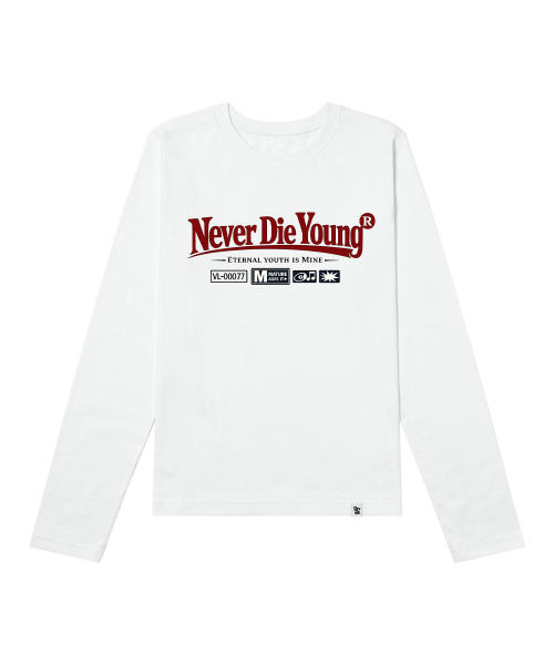 GRAVER ORDINARY(グレイバーオーディナリー)の「ODNR UNISEX Naver Die Young ロングスリーブ長袖Tシャツ_3color(Tシャツ/カットソー・レディース・チャコール/ホワイト/ブラック・LARGE/MEDIUM)」の6枚目の写真