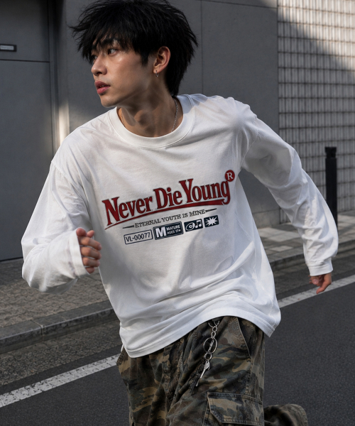 GRAVER ORDINARY(グレイバーオーディナリー)の「ODNR UNISEX Naver Die Young ロングスリーブ長袖Tシャツ_3color(Tシャツ/カットソー・レディース・チャコール/ホワイト/ブラック・LARGE/MEDIUM)」の8枚目の写真