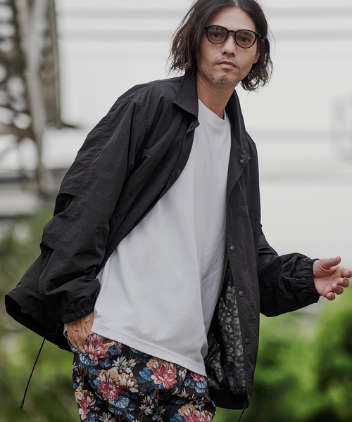 CAMBIO(カンビオ)の「mj12015- フットボール切り替えコーチジャケット(HLCM0274)(ナイロンジャケット・メンズ・ブラック/オレンジ/グリーン・S/M/L)」の1枚目の写真