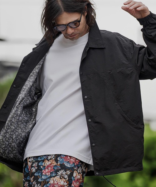 CAMBIO(カンビオ)の「mj12015- フットボール切り替えコーチジャケット(HLCM0274)(ナイロンジャケット・メンズ・ブラック/オレンジ/グリーン・S/M/L)」の4枚目の写真