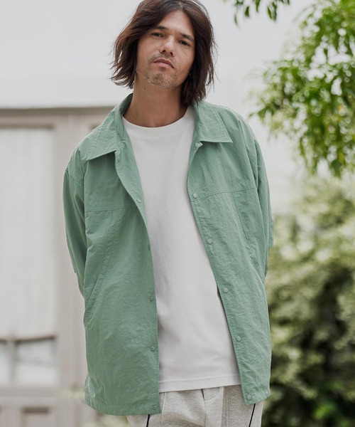 CAMBIO(カンビオ)の「mj12015- フットボール切り替えコーチジャケット(HLCM0274)(ナイロンジャケット・メンズ・ブラック/オレンジ/グリーン・S/M/L)」の9枚目の写真