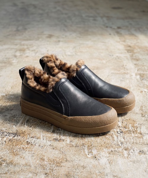 ASH(アッシュ)の「アッシュ【ANEMONE FUR】ファースリッポン レオパード柄 厚底スニーカー 3cmヒール(スニーカー・レディース・ブラック・38/37/36)」の2枚目の写真