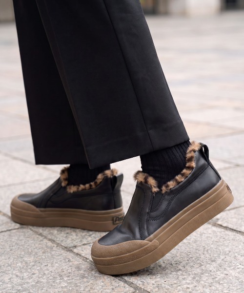 ASH(アッシュ)の「アッシュ【ANEMONE FUR】ファースリッポン レオパード柄 厚底スニーカー 3cmヒール(スニーカー・レディース・ブラック・38/37/36)」の4枚目の写真