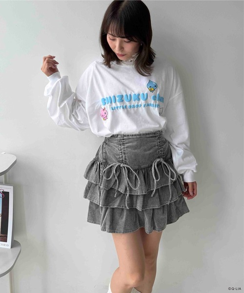 AS KNOW AS plus(アズノゥアズプラス)の「☆アクリルキーホルダー付き しずくちゃん 袖刺繍ロンT 【しずくちゃん】(Tシャツ/カットソー・レディース・スミクロ/オフホワイト/サックスブルー・FREE)」の16枚目の写真