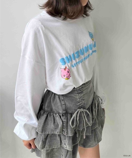 AS KNOW AS plus(アズノゥアズプラス)の「☆アクリルキーホルダー付き しずくちゃん 袖刺繍ロンT 【しずくちゃん】(Tシャツ/カットソー・レディース・スミクロ/オフホワイト/サックスブルー・FREE)」の14枚目の写真