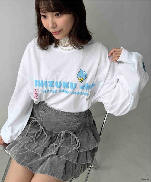 AS KNOW AS plus(アズノゥアズプラス)の「☆アクリルキーホルダー付き しずくちゃん 袖刺繍ロンT 【しずくちゃん】(Tシャツ/カットソー・レディース・スミクロ/オフホワイト/サックスブルー・FREE)」の11枚目の写真
