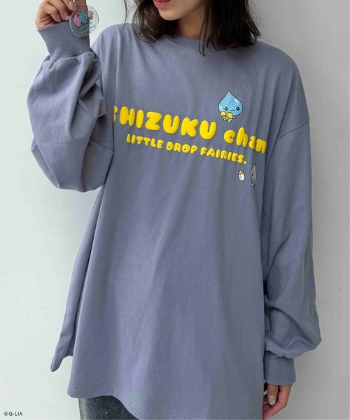 AS KNOW AS plus(アズノゥアズプラス)の「☆アクリルキーホルダー付き しずくちゃん 袖刺繍ロンT 【しずくちゃん】(Tシャツ/カットソー・レディース・スミクロ/オフホワイト/サックスブルー・FREE)」の21枚目の写真