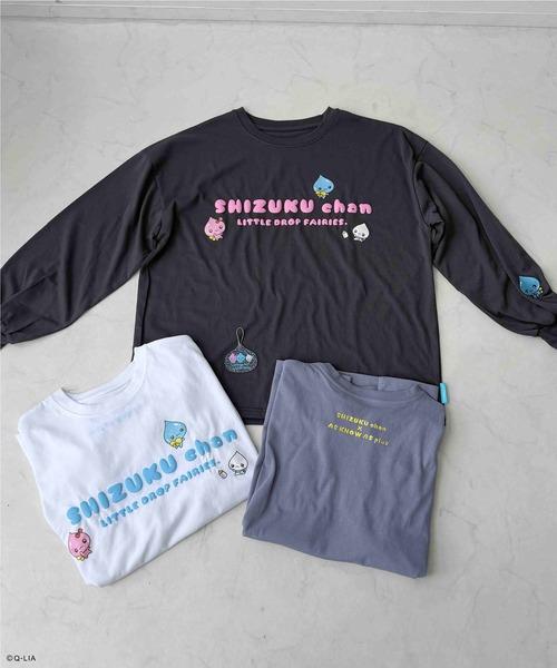 AS KNOW AS plus(アズノゥアズプラス)の「☆アクリルキーホルダー付き しずくちゃん 袖刺繍ロンT 【しずくちゃん】(Tシャツ/カットソー・レディース・スミクロ/オフホワイト/サックスブルー・FREE)」の5枚目の写真