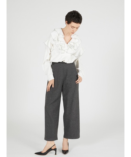 crinkle crinkle crinkle(クリンクルクリンクルクリンクル)の「ダブルフロントラッフルカラーブラウス / 【crinkle crinkle crinkle】 double front ruffle collar blouse(シャツ/ブラウス・レディース・ホワイト/ブラック・FREE)」の14枚目の写真