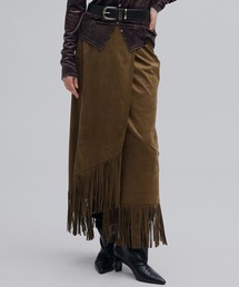 Ameri（アメリ）の「SUEDE FRINGE WRAP SKIRT（スカート）」