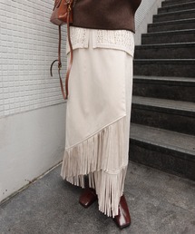 Ameri（アメリ）の「SUEDE FRINGE WRAP SKIRT（スカート）」