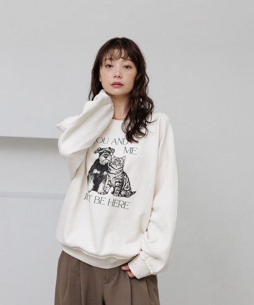 BAYFLOW（ベイフロー）の「[ヴィンテージ感のある風合い]ピグメントロゴスウェット（スウェット・レディース・ライトブルー/イエロー/アイボリー/ブラウン/ピンク/チャコール・SMALL/MEDIUM）」の17枚目の写真