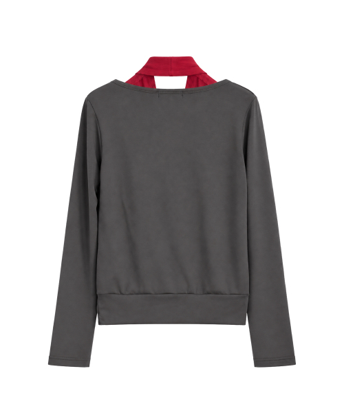 SOMSOC（ソムソック）の「SIMONE DRAPED HALTER TOP_CHARCOAL（Tシャツ/カットソー・レディース・その他・FREE）」の3枚目の写真