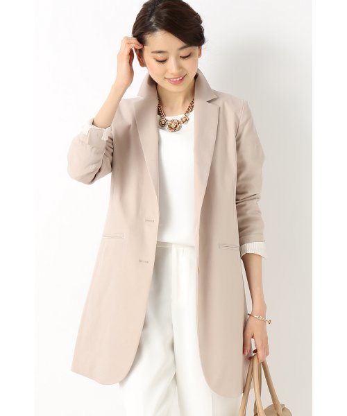 Spick & Span（スピックアンドスパン）の「キュプラストレッチ ロングジャケット◆（テーラードジャケット・レディース・ベージュ/ネイビー/ライトグレー・38/36）」の2枚目の写真