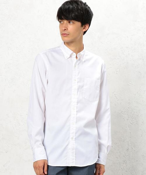 green label relaxing（グリーンレーベルリラクシング）の「KT PIN/オックス GIZA ボタンダウン シャツ◆（シャツ/ブラウス・メンズ・ホワイト/ライトブルー・X-SMALL/X-LARGE/SMALL/MEDIUM/LARGE/XX-LARGE）」の2枚目の写真