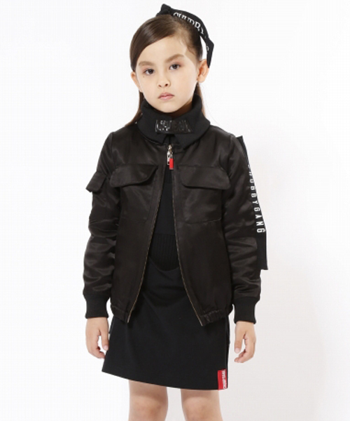 CHUBBYGANG（チャビーギャング）の「ワイドテレコレイヤードワンピース（ワンピース・キッズ・ブラック/ライトグレー・150/120/140/160/110/130/100）」の10枚目の写真