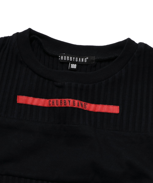 CHUBBYGANG（チャビーギャング）の「ワイドテレコレイヤードワンピース（ワンピース・キッズ・ブラック/ライトグレー・150/120/140/160/110/130/100）」の8枚目の写真