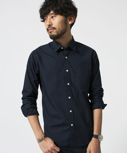 NANO universe（ナノユニバース）の「Broadシャツ LS（シャツ/ブラウス・メンズ・ブラック/ネイビー/ホワイト・LARGE/X-LARGE/MEDIUM/SMALL）」の3枚目の写真