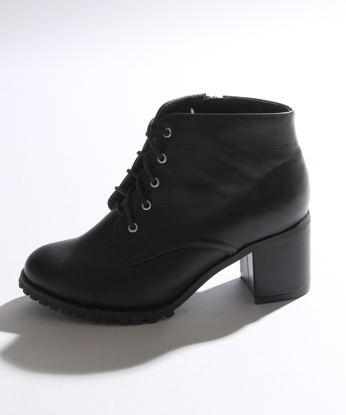 WEGO（ウィゴー）の「WEGO/レースアップショートブーツ（ブーツ・レディース・ブラウン/ブラック/ブラック系その他・MEDIUM/LARGE）」の4枚目の写真