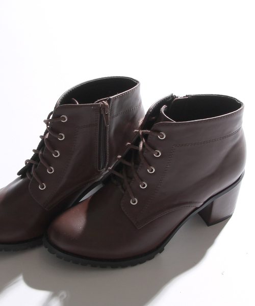 WEGO（ウィゴー）の「WEGO/レースアップショートブーツ（ブーツ・レディース・ブラウン/ブラック/ブラック系その他・MEDIUM/LARGE）」の12枚目の写真