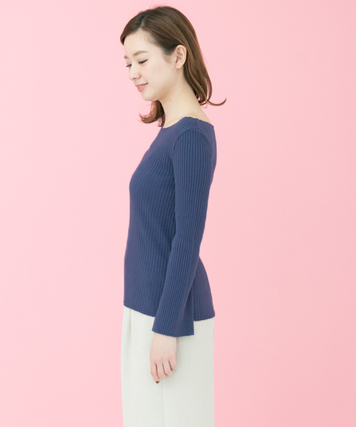 URBAN RESEARCH（アーバンリサーチ）の「 UR 袖フレアリブカットソー（Tシャツ/カットソー・レディース・ネイビー/オフホワイト/ブルー/ライトピンク/ライトグレー・FREE）」の14枚目の写真