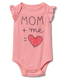 GAP | Gap グラフィック フラッタースリーブ ボディ シャツ(ロンパース)