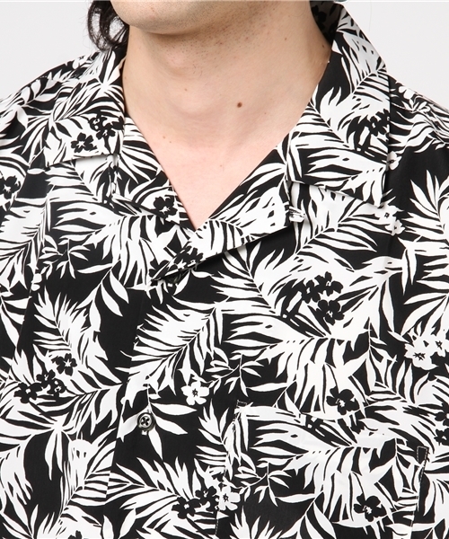 JACKROSE（ジャックローズ）の「オープンカラーモノリーフシャツ（シャツ/ブラウス・メンズ・ブラック/サックスブルー・M/L）」の5枚目の写真