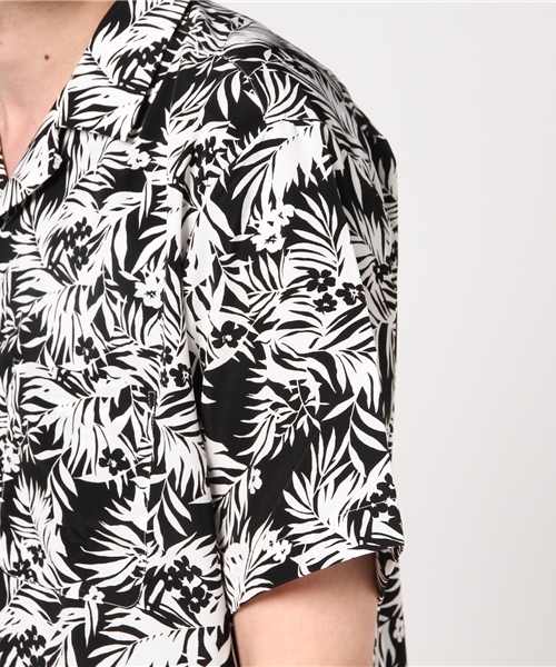 JACKROSE（ジャックローズ）の「オープンカラーモノリーフシャツ（シャツ/ブラウス・メンズ・ブラック/サックスブルー・M/L）」の6枚目の写真