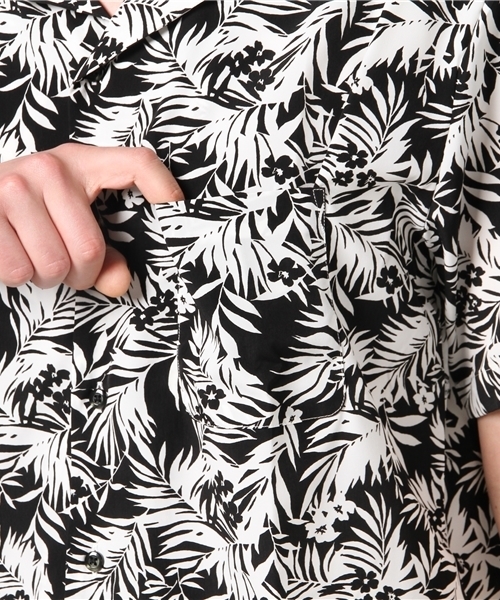 JACKROSE（ジャックローズ）の「オープンカラーモノリーフシャツ（シャツ/ブラウス・メンズ・ブラック/サックスブルー・M/L）」の8枚目の写真