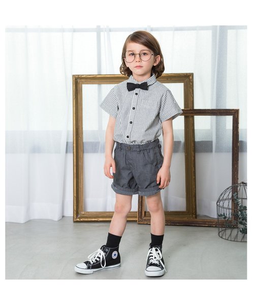 apres les cours(アプレレクール)の「裾折り返しハーフパンツ ショート丈(その他パンツ・キッズ・ブラック/カーキ/ネイビー・140/100/120/80/90/110/130)」の4枚目の写真