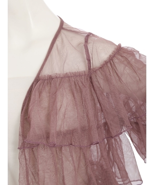 merry jenny（メリージェニー）の「エアリーフリルカーディガン（シャツ/ブラウス・レディース・ブラック/ライトブルー/ピンク・FREE）」の10枚目の写真