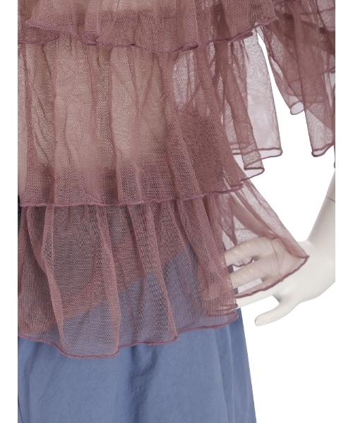 merry jenny（メリージェニー）の「エアリーフリルカーディガン（シャツ/ブラウス・レディース・ブラック/ライトブルー/ピンク・FREE）」の12枚目の写真