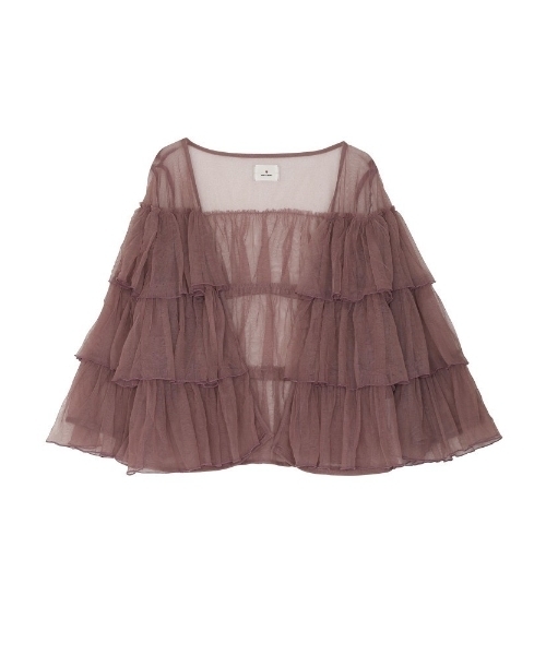 merry jenny（メリージェニー）の「エアリーフリルカーディガン（シャツ/ブラウス・レディース・ブラック/ライトブルー/ピンク・FREE）」の17枚目の写真