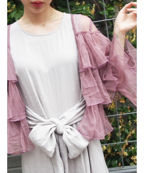 merry jenny（メリージェニー）の「エアリーフリルカーディガン（シャツ/ブラウス・レディース・ブラック/ライトブルー/ピンク・FREE）」の18枚目の写真