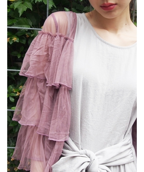 merry jenny（メリージェニー）の「エアリーフリルカーディガン（シャツ/ブラウス・レディース・ブラック/ライトブルー/ピンク・FREE）」の19枚目の写真