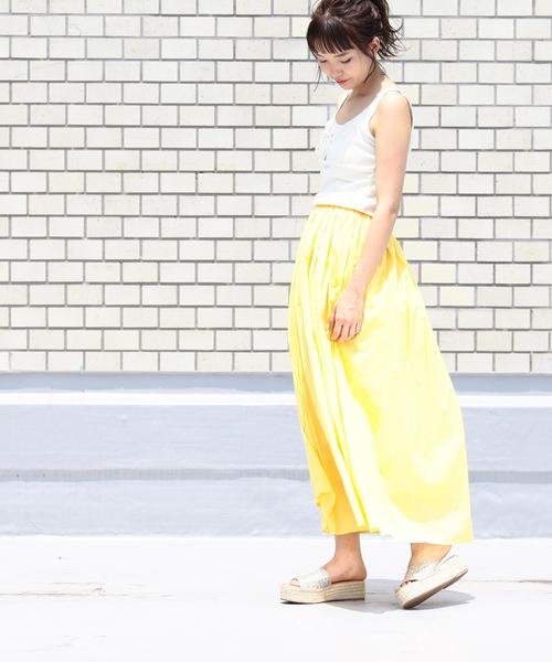 Another Edition（アナザーエディション）の「マキシスカート2 ◆（スカート・レディース・オフホワイト/ライラック/イエロー・FREE）」の19枚目の写真