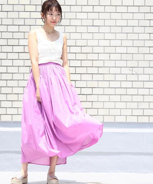 Another Edition（アナザーエディション）の「マキシスカート2 ◆（スカート・レディース・オフホワイト/ライラック/イエロー・FREE）」の21枚目の写真