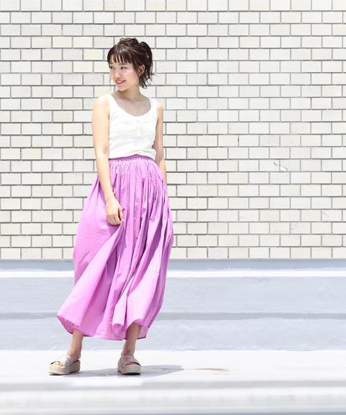 Another Edition（アナザーエディション）の「マキシスカート2 ◆（スカート・レディース・オフホワイト/ライラック/イエロー・FREE）」の22枚目の写真