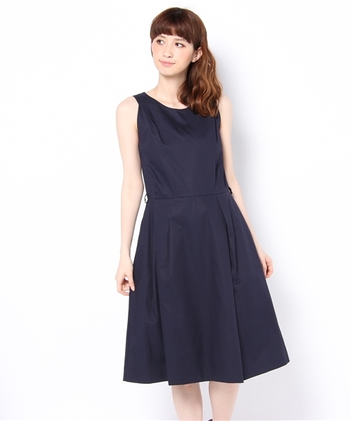 SOFIE D’HOORE フレアワンピースドレス 紺 02_CV7.jpg