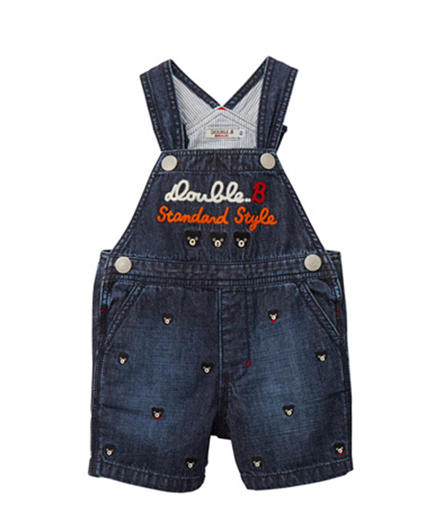 サロペット オーバーオール Double B ダブルビー のサロペット オーバーオール プチ刺繍 ５分丈デニムオーバーオール 60 3306 619 を購入できます Miki House プチ刺繍 ５分丈デニムオーバーオール サロペット オーバーオール Double B ダブルビー の