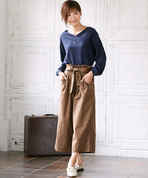 Pierrot（ピエロ）の「カシミヤタッチバルーン袖ニット（ニット/セーター・レディース・ブラック/ネイビー/グレー/オフホワイト/サックスブルー/ピンク/レッド/ベージュ・L/M）」の18枚目の写真