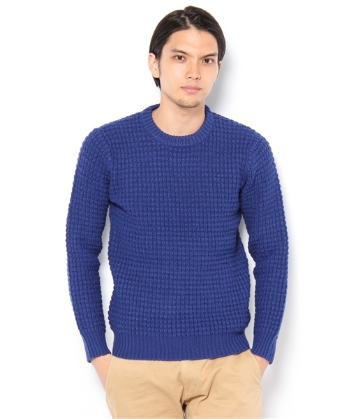 green label relaxing（グリーンレーベルリラクシング）の「TUCK C/N 3Gニット（ニット/セーター・メンズ・マスタード/ロイヤルブルー/ブラック・MEDIUM/LARGE/SMALL）」の10枚目の写真