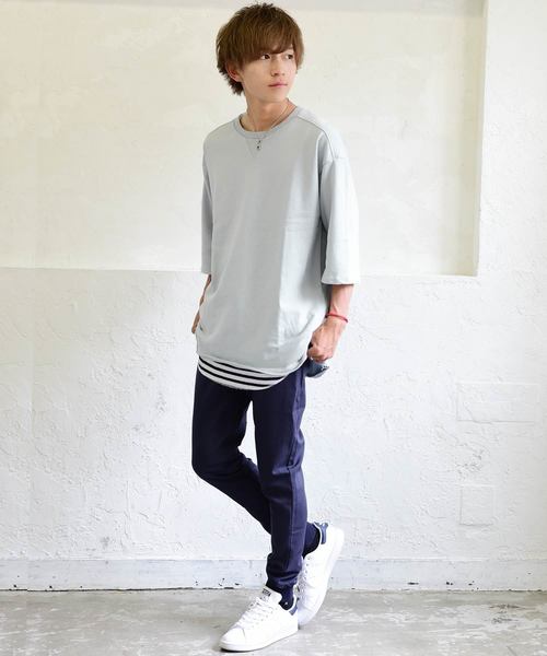 MinoriTY（マイノリティ）の「裏毛ビッグシルエット半袖カットソー Tシャツ スウェット ワイド （Tシャツ/カットソー・メンズ・ブラック/杢グレー/ピンク系その他/オフホワイト/ベージュ・FREE）」の8枚目の写真