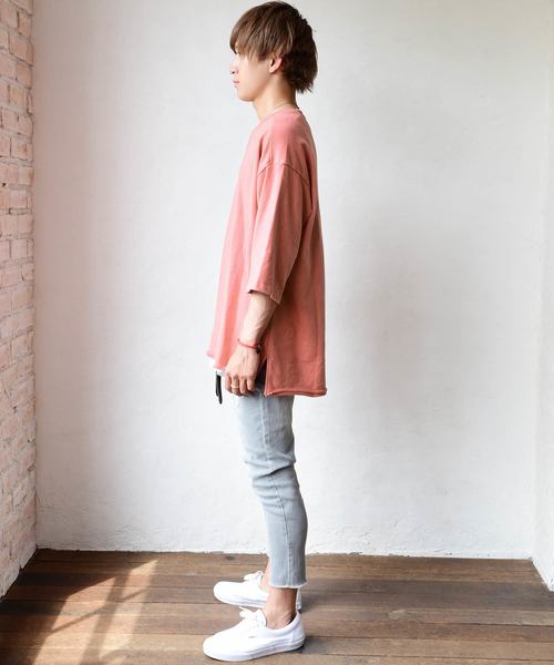 MinoriTY（マイノリティ）の「裏毛ビッグシルエット半袖カットソー Tシャツ スウェット ワイド （Tシャツ/カットソー・メンズ・ブラック/杢グレー/ピンク系その他/オフホワイト/ベージュ・FREE）」の11枚目の写真