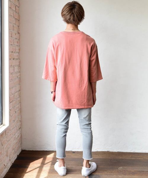 MinoriTY（マイノリティ）の「裏毛ビッグシルエット半袖カットソー Tシャツ スウェット ワイド （Tシャツ/カットソー・メンズ・ブラック/杢グレー/ピンク系その他/オフホワイト/ベージュ・FREE）」の12枚目の写真