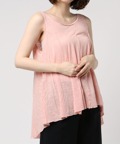 IKKUNA（イクナ）の「flared tank-top（Tシャツ/カットソー・レディース・ホワイト/チャコールグレー/ナチュラル/コバルトブルー/コーラルピンク・1）」の5枚目の写真