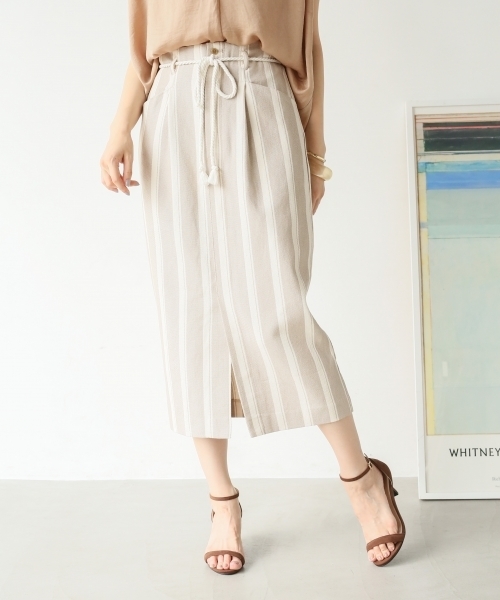 A part by（アパートバイ）の「Cストライプタイトスカート2 797271（スカート・レディース・ホワイト系その他/ベージュ系その他/ブルー系その他・MEDIUM/LARGE）」の3枚目の写真